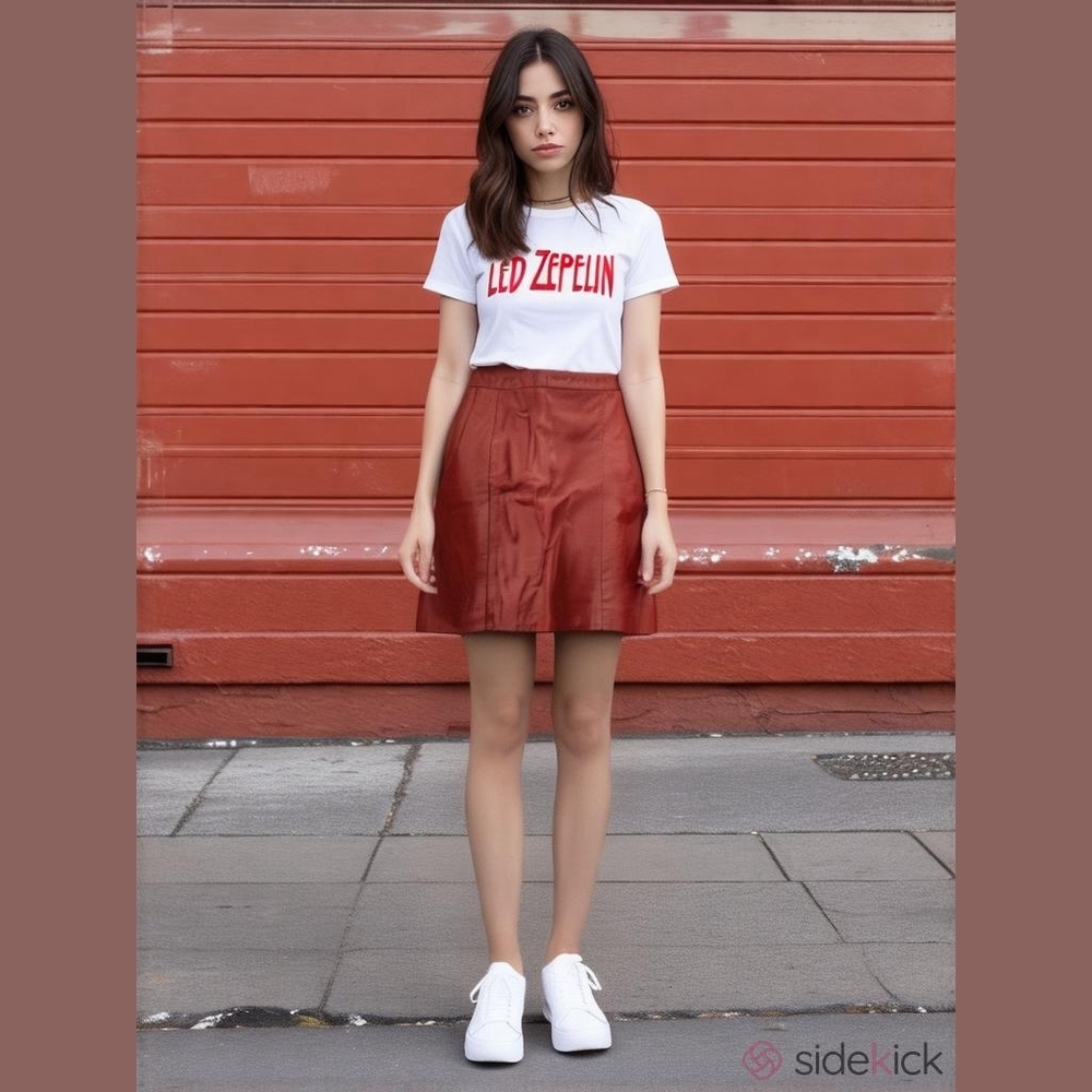 Vintage Berman's Red Leather Mini Skirt Snap & Zipper-Size 6